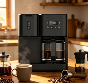 Cafetière à filtre Anbolife 2 en 1 avec fonction compatible K-Cup, carafe en verre de 1,8 L, écran LCD programmable - Product Image 5