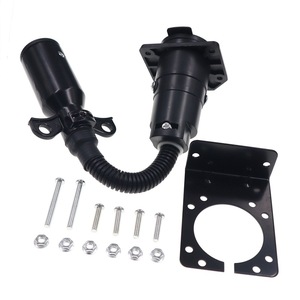 Trailer Adapter 7 Pin Round To Blade With <b>Bracket</b> UAG707K <b>Black</b> Plastic Mounting Kit - Product Image 2