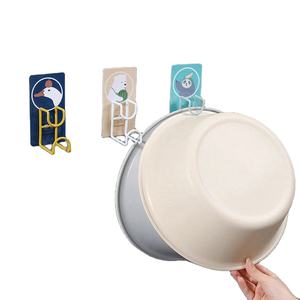 1pc random cartoon bathroom stainless steel <b>bracket</b> self-adhesive sink rack kitchen accessories storage organizer small tool - Product Image 1