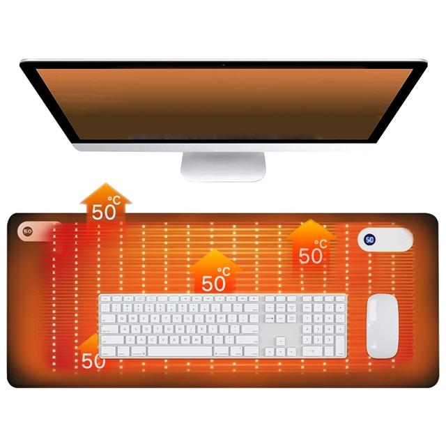 Warm Desk Pad Heated Table Mat Large Gaming Mouse Mat Heating Function Waterproof PC Keyboard Laptops Heated Mouse Pad