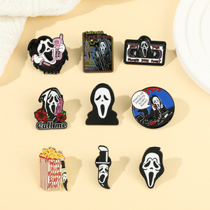 Nouvelle série Darkly transfrontalière Europe-Amérique : Broche plaquée électrolytiquement en forme d'horreur Halloween, vente en gros - Product Image 1