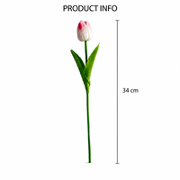 Bunga Tulip PU Real Touch Grosir 34cm Tangkai Tunggal Buatan Tangan Ramah Lingkungan Tahan Lama Vas Kaca Dekorasi Rumah Pernikahan