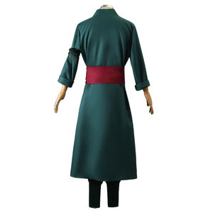Anime <span class=keywords><strong>Roronoa</strong></span> <span class=keywords><strong>Zoro</strong></span> <span class=keywords><strong>Cosplay</strong></span> disfraces Halloween Kimono conjuntos hombres juego de rol uniforme pendientes de oro traje verde - Product Image 4