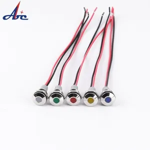6mm 8mm 12mm 16mm 22mm LED Metal Indicator light 6mm waterproof Signal lamp 6V 12V 24V 220v with wire red yellow blue green whit