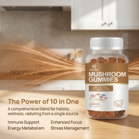 Qbioflex OEM Pure Ashwaganda 10 en 1 Gummies aux champignons pour stimuler le cerveau, soutenir l'immunité, l'énergie, supplément de gummies aux champignons magiques