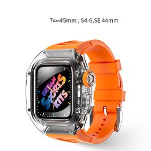 Correas de Reloj Deportivas de Fluororubber de 44 mm y 45 mm con Caja Transparente para Apple Iwatch Band 7 6, Venta de Fábrica BEEFLYPOWER - Product Image 3