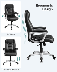 <span class=keywords><strong>Chaise</strong></span> de bureau ergonomique pivotante <span class=keywords><strong>SONGMICS</strong></span> avec dossier haut, grand siège et fonction d'inclinaison, en PU noir épais, <span class=keywords><strong>chaise</strong></span> de direction - Product Image 4