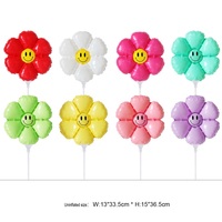 Ensemble de ballons portables motif marguerite, tournesol et visage souriant, pour décoration de fête d'anniversaire, extérieur et accessoire de photomaton