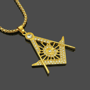 2026 Hot Selling Alloy Geometric Shaped Pendant Necklace Personalized Hiphop Style Men's Necklaces Wholesale Jewelry Trendy - Product Image 2