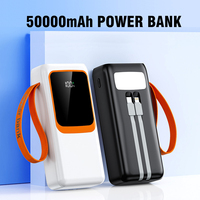 Batterie Li-Polymère 50000mAh Mini Haute Capacité Ultra Mince Station de Recharge Portable Affichage LED Sorties USB-C et USB-A 22.5W