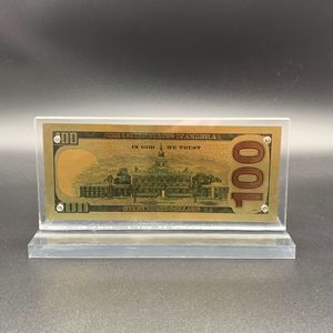 Support d'affichage de billets de banque en acrylique personnalisé en usine avec feuille d'or en forme de T pour billets de banque en dollars américains, souvenir, cadeau, affichage - Product Image 5