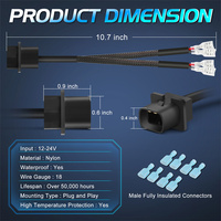 120W Leistungskapazität H16-Stecker auf DT-Verbinder Adapter Pigtail 12V Auto-LED-Nebelscheinwerfer-Kabelbaum für GM 1500 Chevy HD