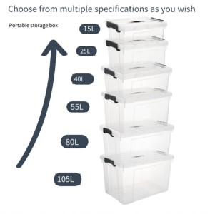 Hiện đại rõ ràng nhựa lưu trữ container với chốt Nắp <span class=keywords><strong>Stackable</strong></span> nestable hộp giày Tote tủ quần áo tổ chức cho các trường học PP loại - Product Image 6