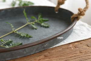 Poignée de corde de chanvre Offre Spéciale ancienne plaque de rangement en <span class=keywords><strong>fer</strong></span> <span class=keywords><strong>forgé</strong></span> plateau à pain plateau épaissi accessoires photo ornements de maison plaque de <span class=keywords><strong>fer</strong></span> - Product Image 2