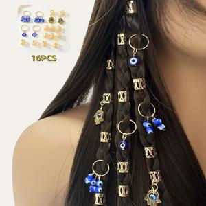Xiyin Temu entièrement géré pour l'alliage d'anneau de <span class=keywords><strong>cheveux</strong></span> d'oeil de diable de style ancien de la station indépendante <span class=keywords><strong>Shein</strong></span> 16pcs pour la fête transfrontalière - Product Image 6