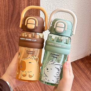 Botella de agua Zuo Mu de 500 ml, libre de BPA, cilíndrica, para estudiantes y niños, con asa y tapa, ideal para el regreso a clases. - Product Image 2