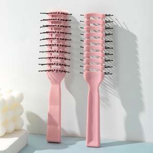 Cepillo de pelo de plástico con ventilación para hombre, peine antiestático para peluquería, cuidado del cabello rizado, herramienta de estilismo para pelucas, cepillo de masaje - Product Image 5