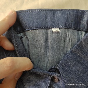 Abito Lungo da Donna <span class=keywords><strong>Chic</strong></span> ed Elegante, Nuovo Stile, alla Moda, con Colletto a Risvolto, Maniche Lunghe, in Denim Tinta Unita, Streetwear - Product Image 5