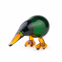 Figurines d'oiseaux tucans en verre vert faites à la main, créations artisanales en verre simples et créatives pour la décoration de la maison et du bureau