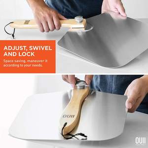 <span class=keywords><strong>Set</strong></span> di Pietre per <span class=keywords><strong>Pizza</strong></span> in Ceramica Ecologica per BBQ e <span class=keywords><strong>Cottura</strong></span>, Utensili da Forno Rettangolari con Manico in Legno e Taglierina - Product Image 4