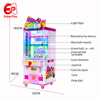 Machine de jeu d'amusement commerciale à monnayeur, type 'Lucky Ball', avec plateau tournant de boules colorées, pour centre de divertissement familial (FEC)