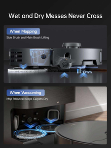 <span class=keywords><strong>Aspirateur</strong></span> <span class=keywords><strong>robot</strong></span> complet DREAME X50 Ultra, type chenillé, 25KPa, auto-nettoyant, LDS VSLAM automatique, application, lavage humide/sec, HEPA EU - Product Image 5