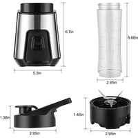 Mélangeur personnel S/S Face & Smoothie Maker avec 2 presse-agrumes rétro Portable avec bouteilles 500W licuadora