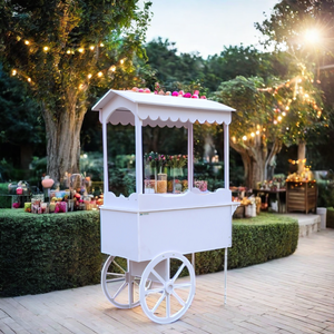 Carrito de barra de caramelo de flores de PVC blanco personalizado Simple para uso doméstico interior postre de Navidad para niños decoración de fiesta pastel de novia - Product Image 3