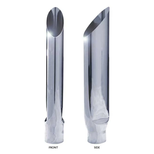 Embout de coude d'échappement en chrome poli Multisize 5 ''pour I.D 6'' 7 ''8'' 23 ''Longueur pour silencieux de camion Matériau inoxydable pour toutes les voitures - Product Image 4