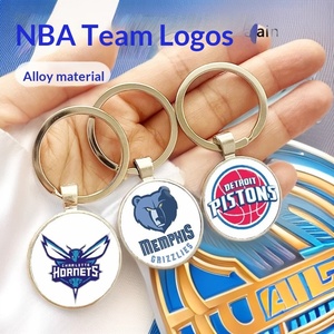 Porte-clés en alliage de zinc avec logo d'équipe <span class=keywords><strong>NBA</strong></span>, style moderne et minimaliste, breloque pour sac et clés de voiture, cadeau pour les fans de basket-ball - Product Image 2