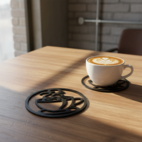 Sous-verres en fonte pour tasses à café, vente en gros directe d'usine |   Sous-verre vintage en métal |   Décoration de table de cuisine rustique |   Cadeau de mariage personnalisé |   Café