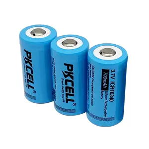 Batterie au lithium CR123A Li Ion rechargeable en usine 3.7V 700mAh 16340 pour torche de lampe de poche