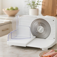 Trancheuse électrique 150W S-891, design pliable, lame en acier inoxydable 190mm, réglable de 0 à 15mm, pour couper la viande et les aliments en cuisine