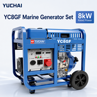 Groupe électrogène diesel SCDC Yuchai YC8GF 8 kW monocylindre refroidi par air 4 temps pour chantier de construction et alimentation de secours domestique