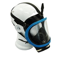 Respirateur de masque facial résistant à la flamme réutilisable de filtre de charbon actif de silicone bleu de haute qualité avec la valve respiratoire de visière de PC