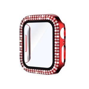 Para Apple Watch Series 4 / 5 / 6 / SE (2022) 44mm Rhinestone Decor Galvanoplastia PC Watch Case con vidrio templado - Product Image 4