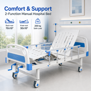 Letto Ospedaliero Manuale Premium con Schienale Reclinabile a 70 Gradi per Ospedali Comunitari - Product Image 1