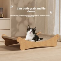Nouveau Lit de repos pour chat moderne avec griffoir intégré, résistant à l'usure, aux rayures et aux miettes, pour usage intérieur, en carton, Fournitures pour animaux de compagnie
