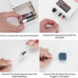 Trắng đen đánh cá ngoài trời Aquarium khô Pin hoạt động Fish Tank bơm không khí Aerator oxy với không khí đá - Product Image 2