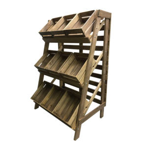 Estante de exhibición de vino de madera maciza para bebidas para tienda minorista - Product Image 2