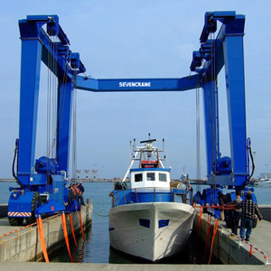 Grúa de pórtico móvil marina con capacidad de subida del 4%, 50t, 100t, 150t, 200t, elevador de embarcaciones con neumáticos de caucho, grúa de puerto - Product Image 2