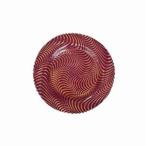 Assiettes de présentation K11 pour mariage, 33 cm (13 pouces), motif dragon python coloré électroplaqué, en verre, rouge et vert, écologiques - Product Image 1