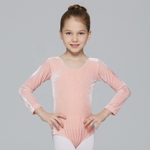 ชุด AM000068สำหรับเด็กผู้หญิงชุดเล่นยิมนาสติกแขนยาวผ้ากำมะหยี่สีกรมท่าเต้นบัลเลต์ชุดรัดรูปสำหรับฝึกซ้อม - Product Image 3