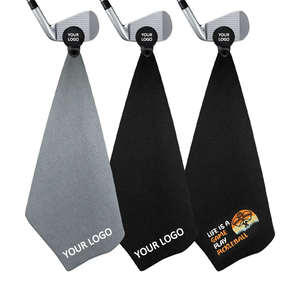Serviette de golf en microfibre gaufrée à séchage rapide avec clip pour crosse, logo personnalisé, pour pickleball et entraînement de golf, vente en gros, OEM - Product Image 1