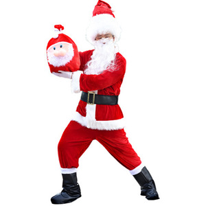 Costume de Père Noël professionnel pour adultes, costume de Père Noël pour hommes, vêtements de Noël rouges de luxe pour adultes pour cosplay - Product Image 3