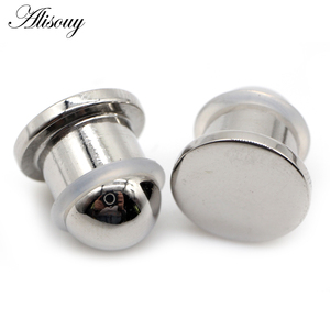 Alisouy 2 Jauges d'<span class=keywords><strong>oreille</strong></span> cylindriques en acier inoxydable 1-10mm Bouchons coniques Tunnel Expander Stretcher Earring Piercing Body Jewelry - Product Image 3