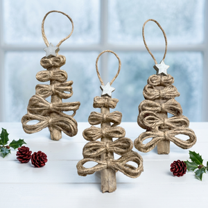 Décoration de Noël en macramé en forme d'étoile en corde de coton légère faite à la main, personnalisable pour la maison et les fêtes - Product Image 3
