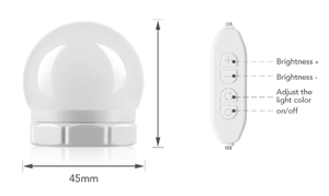 Bombilla LED G45 USB de 1W/PCS*10PCS, 3000K-7000K, Regulable, <span class=keywords><strong>con</strong></span> Adhesivo de Espuma de Doble Cara, Giratoria, Moderna, para Espejo de Baño y Maquillaje - Product Image 4
