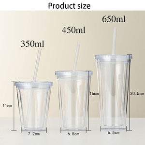 Bouteille d'eau en plastique réutilisable à double paroi sans BPA Atlas Wholesale 12/16/22/24 oz avec paille et couvercle à vis pour cadeaux d'affaires - Product Image 2