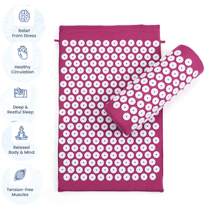 Cojín masajeador Estera de acupresión Masaje corporal Aliviar el dolor de estrés Estera de yoga con almohada Estera de acupuntura - Product Image 3